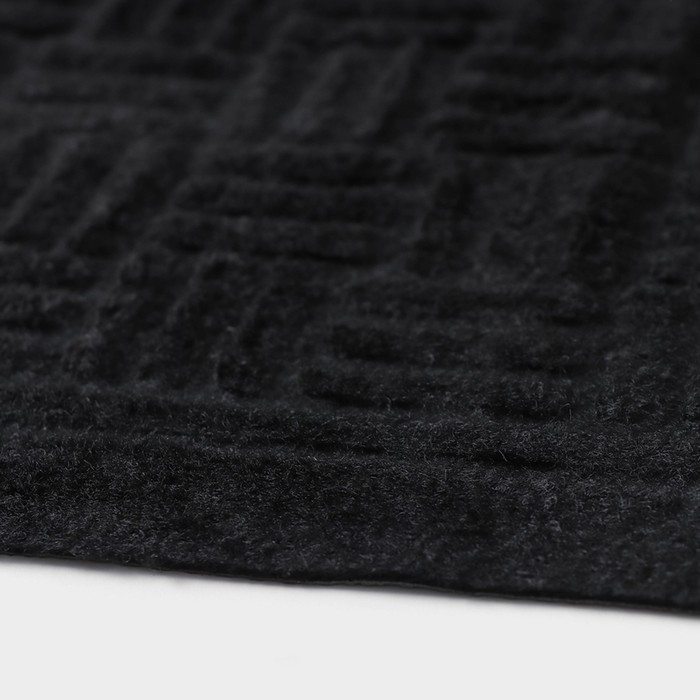 Коврик придверный влаговпитывающий Доляна, без окантовки, 37х57 см, цвет черный