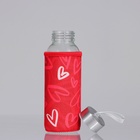 Бутылка для воды стеклянная в чехле «Сердечки», 350 мл - Фото 3