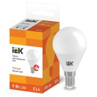 Лампа светодиодная ECO G45 9Вт шар 3000К E14 230В IEK LLE-G45-9-230-30-E14 - фото 4143323