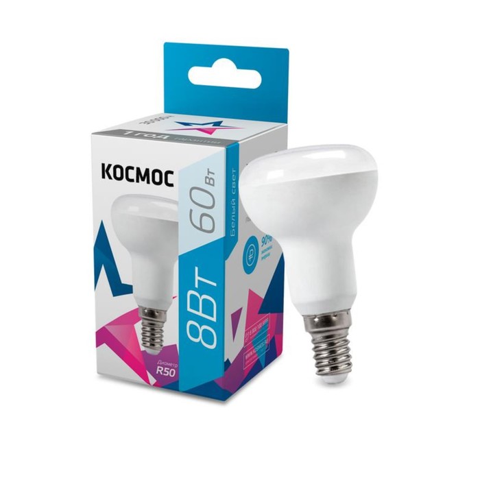 Лампа светодиодная R50 8Вт 220В E14 4500К Lksm_LED8wR50E1445 - Фото 1