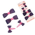 набор для волос "Горох", синий (2 зажима,2 неведимки) - Фото 1