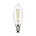 Лампа светодиодная филаментная Filament 9Вт свеча 4100К нейтр. бел. E14 710лм GAUSS 103801209 - Фото 2