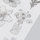 Наклейки для творчества бумага "Цветы набросок" набор 3 листа 10х20 см - фото 7849329