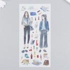 Наклейки для творчества бумага "Девушки и их увлечения" набор 3 листа 10х20 см - фото 7849337