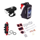 Набор для велосипеда 3 в 1: фонарь аккумуляторный, ремонтный набор, сумка - Фото 1