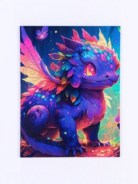 Фигурный пазл «Дракон», в деревянной коробке, 80 деталей