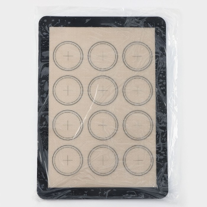 Силиконовый коврик для макаронс армированный «Макарон.Плюс», 42×29,5 см, цвет МИКС - фото 1909371399