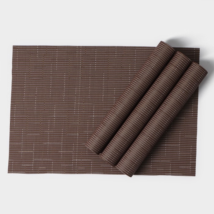 Набор салфеток сервировочных Доляна «Шер», 4 шт, 30×45 см, цвет коричневый