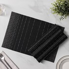 Салфетки сервировочные на стол Доляна «Инь», 4 шт., 30×45 см, чёрные - Фото 6