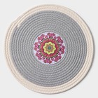 Салфетка сервировочная на стол Доляна «Мира», d=38 см, серая, рисунок МИКС - Фото 7