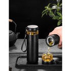 Термос, 500 мл, с колбой для заваривания, сохраняет тепло до 8 ч, нержавеющая сталь, чёрный - Фото 4