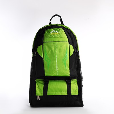 Рюкзак на молнии с увеличением, 40 л, 4 наружных кармана, цвет зелёный