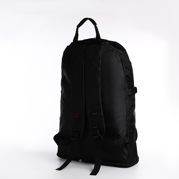 Рюкзак 35*17*52 см, отд.на молнии, 4 н/кармана, с увелич, черный, 65 л