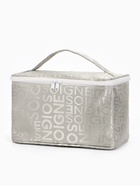 Косметичка-сундучок на молнии, на подкладке, с ручкой, зеркалом, с буквами, серая - Фото 5