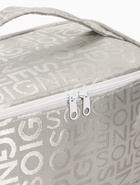 Косметичка-сундучок на молнии, на подкладке, с ручкой, зеркалом, с буквами, серая - Фото 7