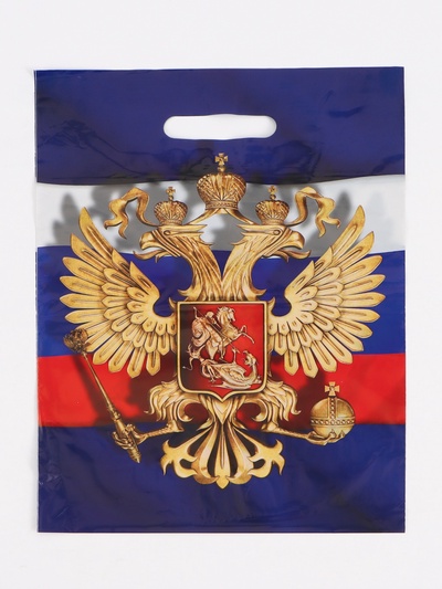 Пакет подарочный «Моя Россия», полиэтиленовый с вырубной ручкой, 30×40 см 50 мкм