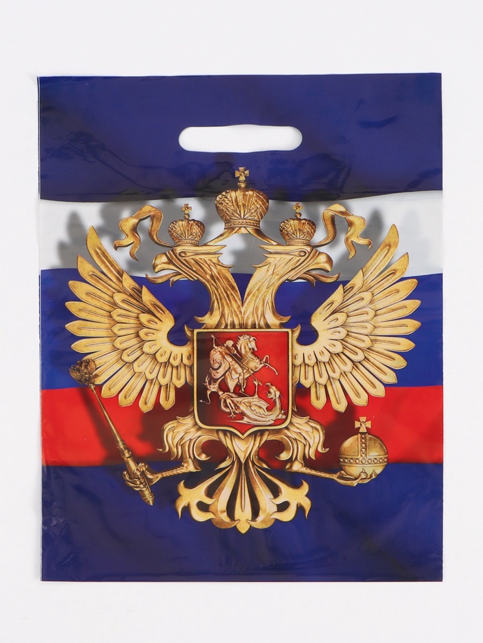 Пакет подарочный «Моя Россия», полиэтиленовый с вырубной ручкой, 30×40 см 50 мкм - Фото 1