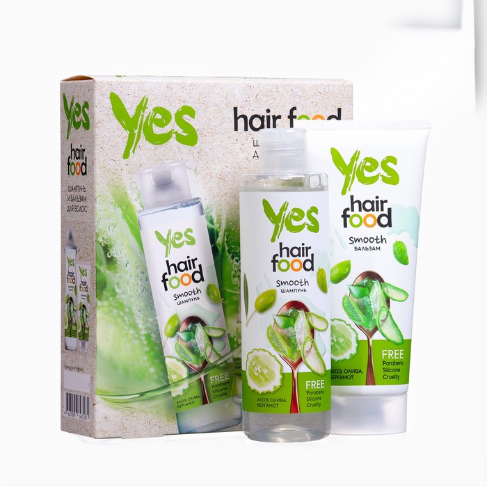 Подарочный набор косметики Yes Hair Food: шампунь для волос, 250 мл + бальзам для волос, 180 мл - Фото 1