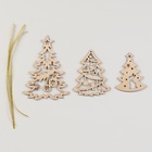Заготовки для творчества на новый год «Елочки с подвесом», 3 шт. - Фото 3