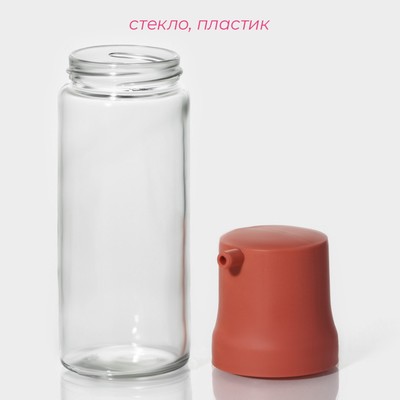 Бутылка для соусов и масла Доляна «Коралл», 360 мл, 6.5×20.7 см, стекло, прозрачная