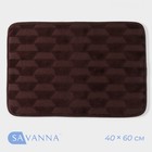 Коврик для ванной SAVANNA «Стоун», 40×60 см, цвет коричневый - фото 11509773