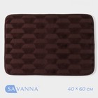 Коврик для ванной и туалета SAVANNA «Стоун», 40×60 см, коричневый - Фото 1