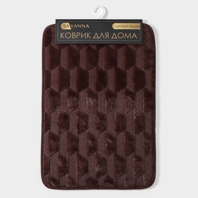 Коврик для ванной и туалета SAVANNA «Стоун», 40×60 см, коричневый