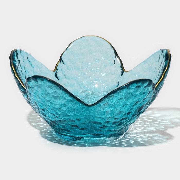 Салатник стеклянный фигурный «Цветок», 150 мл, 12×5 см - фото 1909371725