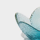 Салатник «Цветок», 150 мл, 12×5 см, фигурный, стекло, голубой - Фото 3