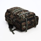 Рюкзак туристический на молнии, с увеличением, 6 наружных карманов, цвет зелёный/коричневый - Фото 3