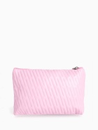 Косметичка на молнии плоская, с подкладкой, маленькая, с принтом, розовая - Фото 3