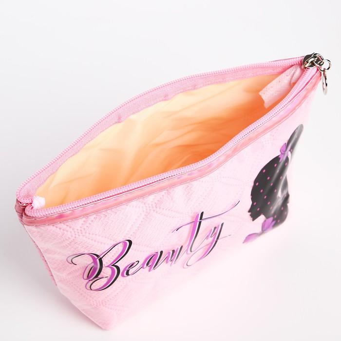 Косметичка-сумка Девушка, 23*7*14, отд на молнии, розовый
