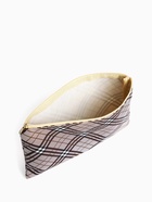 Косметичка-пенал на молнии, плоская, с рисунком «Ромбы», бежевая - Фото 3