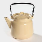 Чайник эмалированный, 3.5 л, без деколи, цвет бежевый - Фото 1