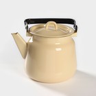 Чайник эмалированный, 3.5 л, без деколи, цвет бежевый - Фото 2