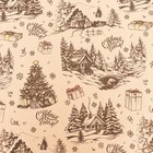 Бумага упаковочная новогодняя крафт бурый «Снежная деревня», 70×100 см - Фото 4