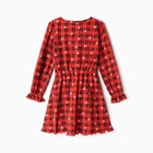 Платье для девочки, цвет красный/клетка, рост 104 см - Фото 4