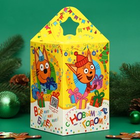 Подарок в картонной упаковке "Три Кота" 750 гр Новогодний подарочный