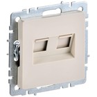 Розетка компьютерная двойная СП RJ45 кат.5E BRITE РК10-2-БрКр беж. IEK BR-K20-1-K10 - фото 4064447