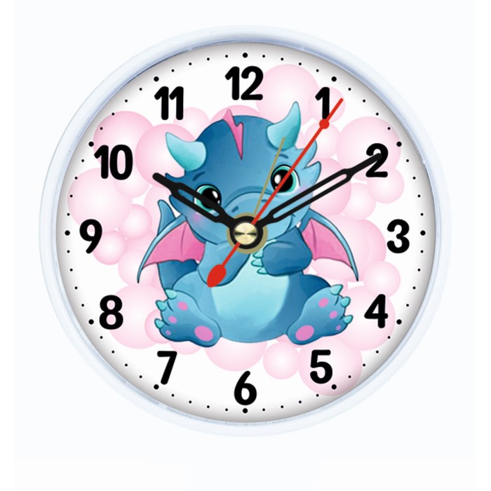 Часы - будильник настольные "Дракоша", дискретный ход, циферблат d-8 см, 9.5 х 9.5 см, АА - Фото 1