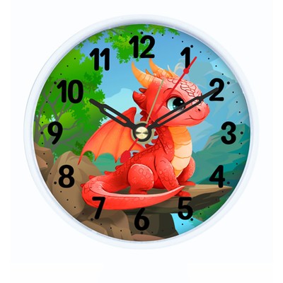 Часы - будильник настольные "Дракон", дискретный ход, циферблат d-8 см, 9.5 х 9.5 см, АА