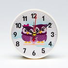 Часы - будильник настольные "Совушки", дискретный ход, циферблат d-8 см, 9.5 х 9.5 см, АА - фото 8630158