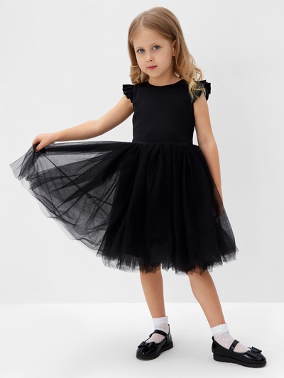 Платье нарядное для девочки MINAKU: PartyDress, чёрное, рост 92-98 см