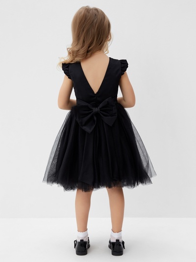 Платье нарядное для девочки MINAKU: PartyDress, чёрное, рост 92-98 см