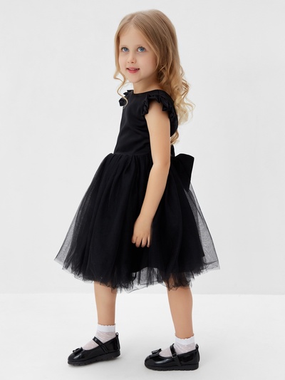 Платье нарядное для девочки MINAKU: PartyDress, чёрное, рост 92-98 см