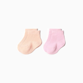 Носки детские Хлопок (2 пары), цвет розовый/ персиковый, р-р 10-12