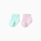 Носки детские Хлопок (2 пары), цвет мятный/ сиреневый, р-р 10-12 - фото 301680366