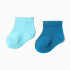 Носки детские Хлопок (2 пары), цвет тёмно-бирюзовый/бирюзовые, р-р 10-12 - фото 301680369