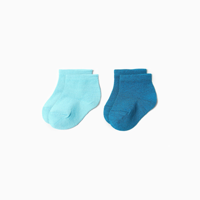Носки детские Хлопок (2 пары), цвет тёмно-бирюзовый/бирюзовые, р-р 10-12