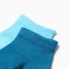 Носки детские Хлопок (2 пары), цвет тёмно-бирюзовый/бирюзовые, р-р 10-12 - Фото 2